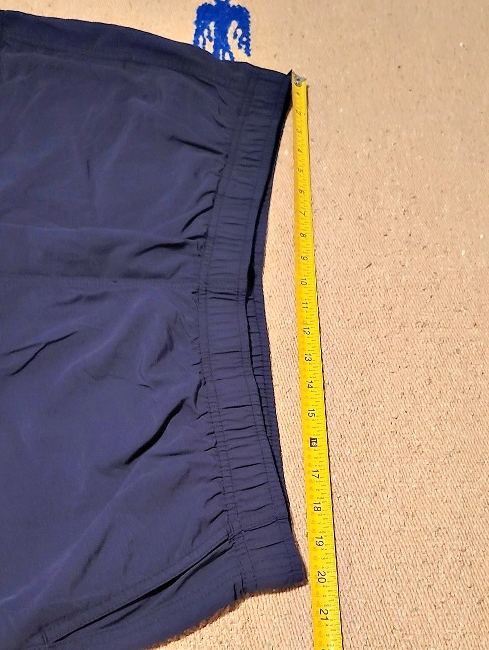 L.L.Bean Men's Classic Supplex Sport Cargo Activewear Swim Shorts Tan & Blue - Picture 2 of 14